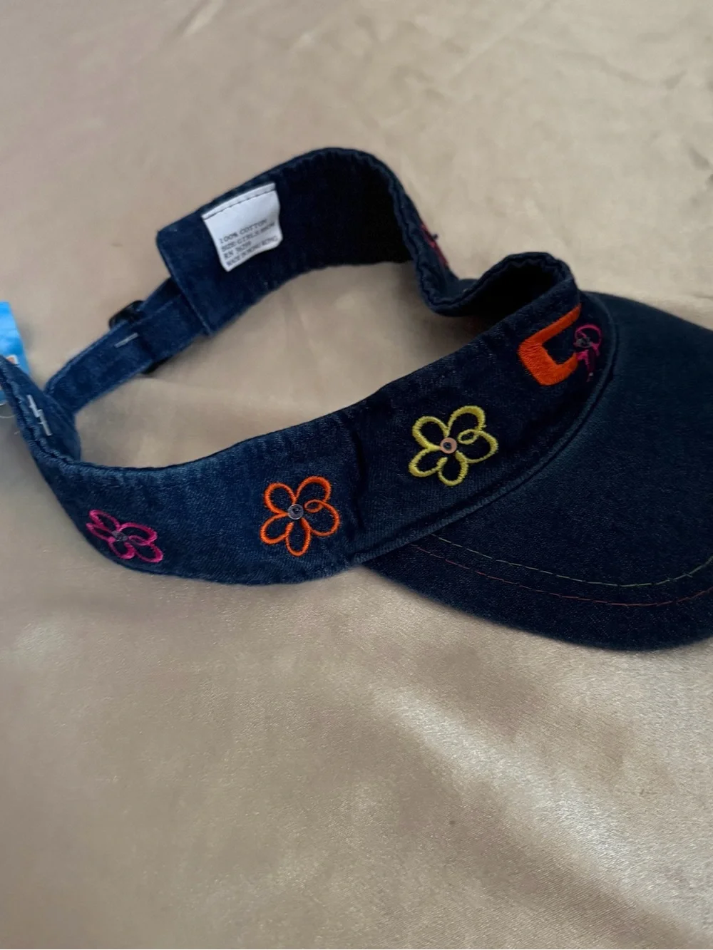 Vintage 2000 Charlie's Angels Denim Visor Deadstock NWT Y2K Floral girls 55cm